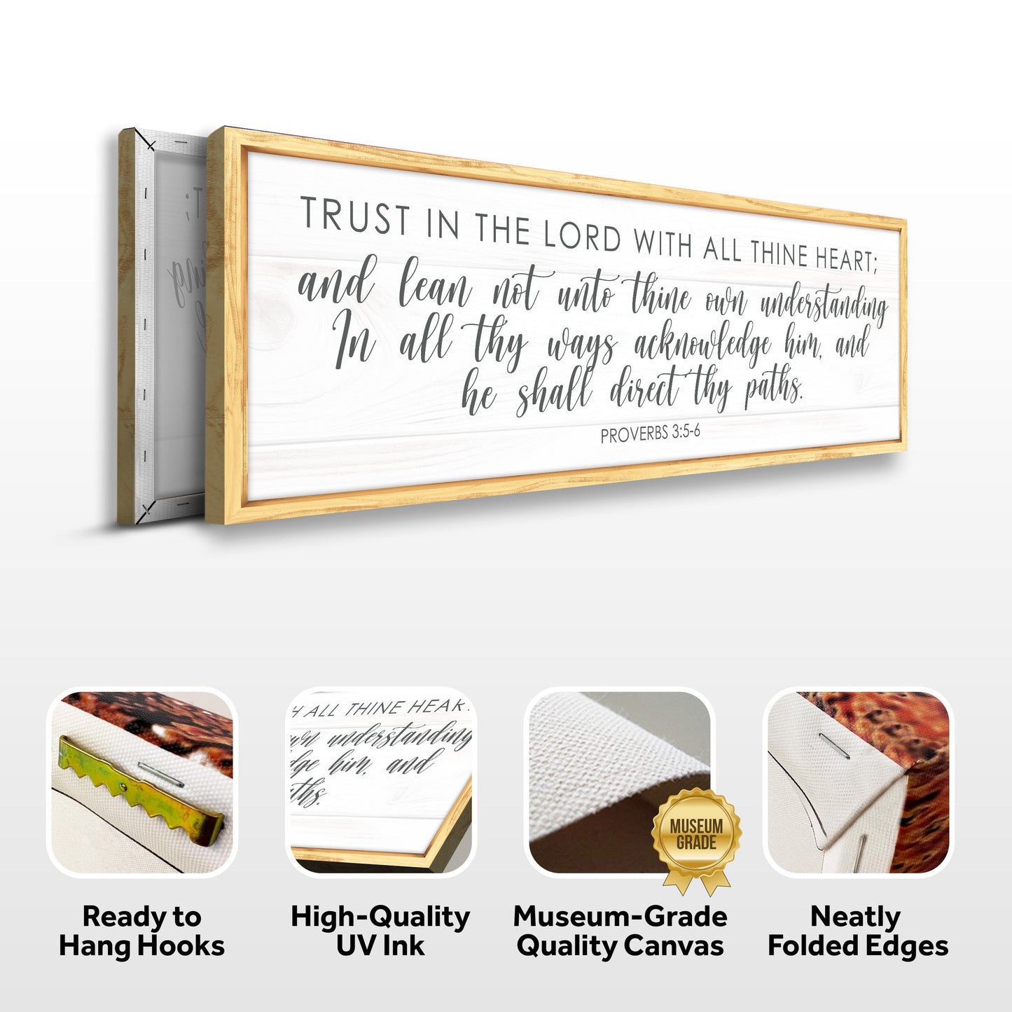 Proverbs 3:5-6 Trust in the Lord Faith Canvas Wall Art