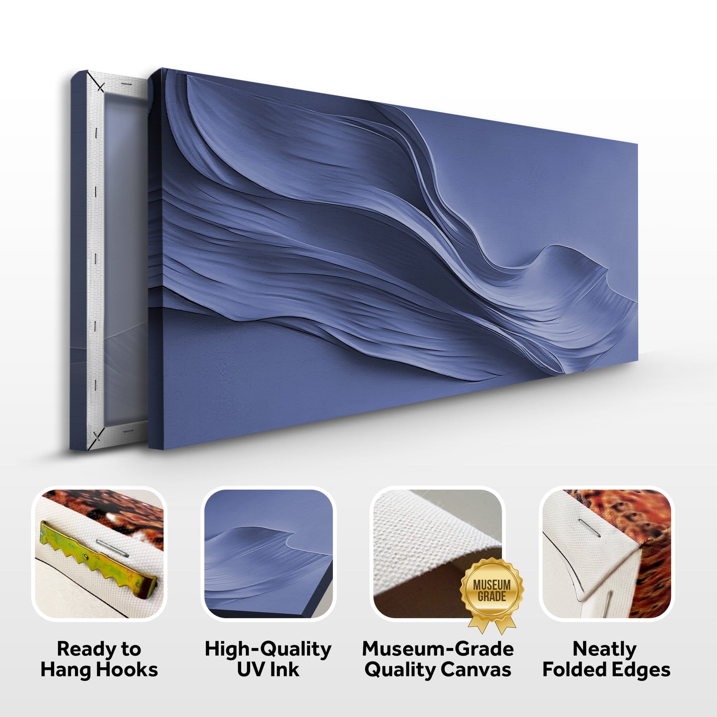 Midnight Navy Minimalist Abstract Canvas Wall Art