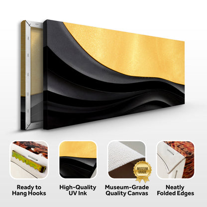 Black and Gold Minimalist Abstract Canvas Wall Art
