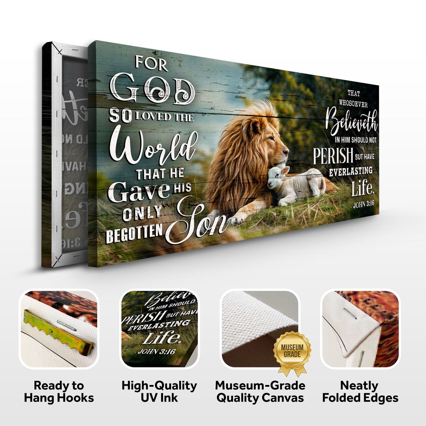 John 3:16 For God So Loved the World Canvas Sign