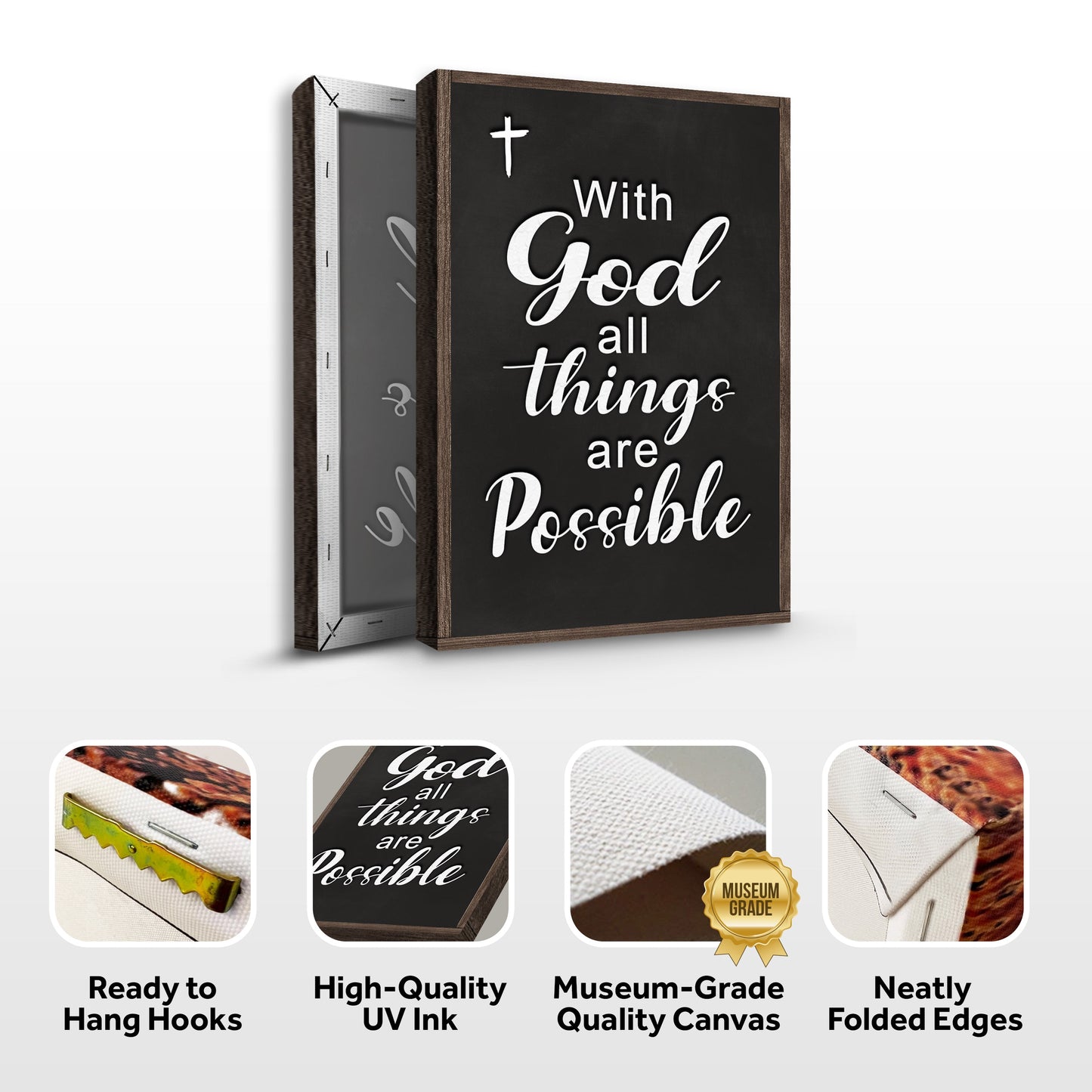 With God All Things Are Possible Scripture Canvas