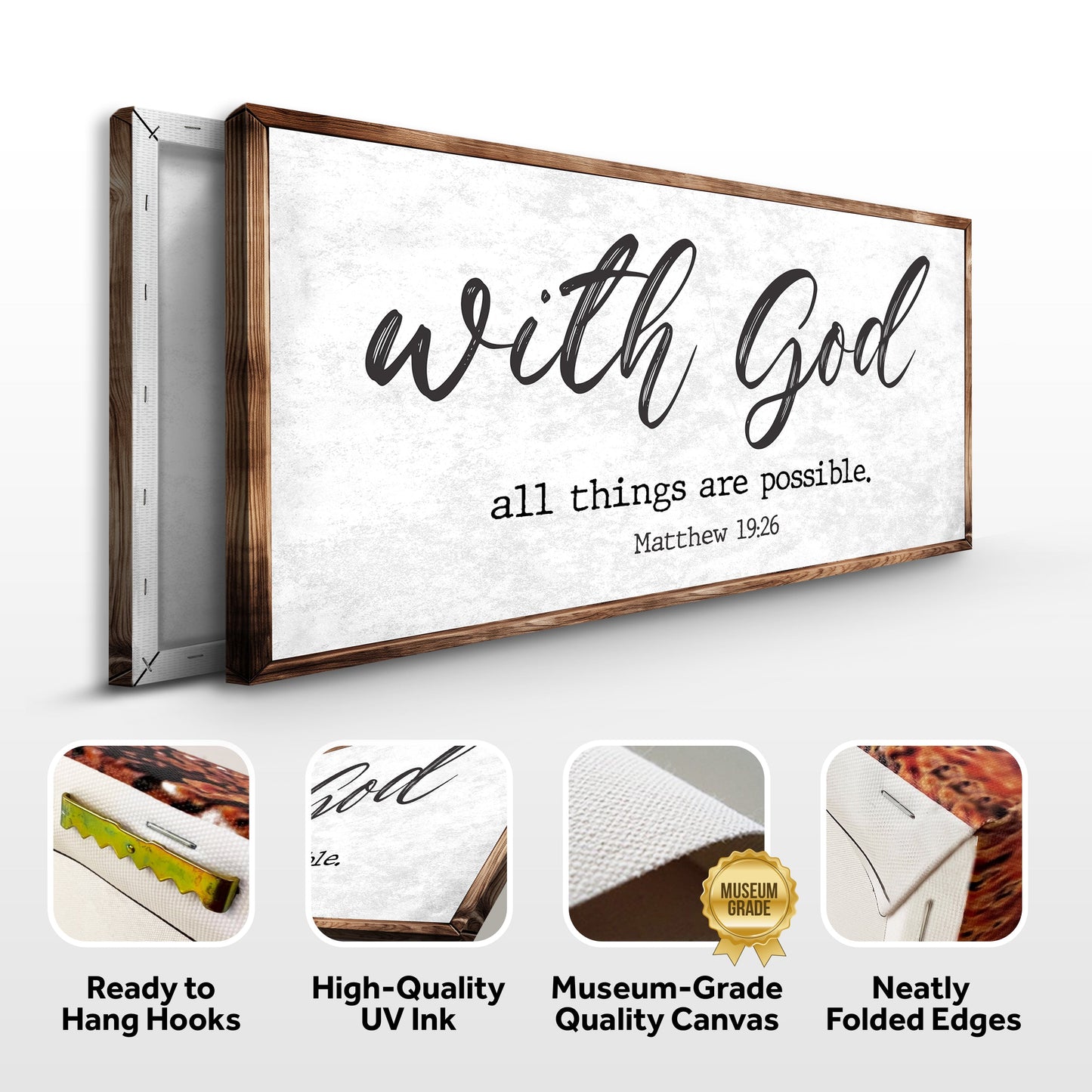 Matthew 19:26 With God All Things Are Possible Canvas Art