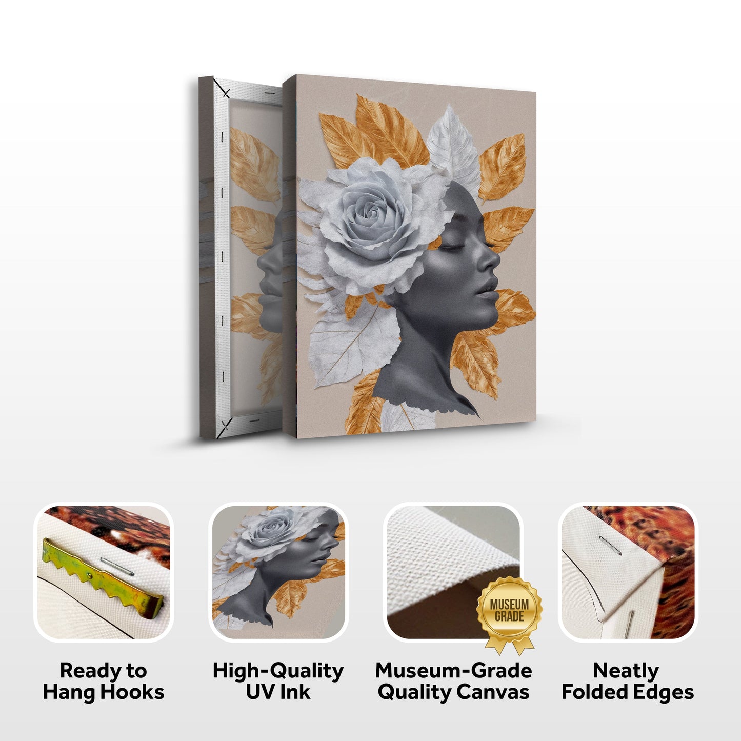 Floral Majesty Canvas Wall Art - Style C