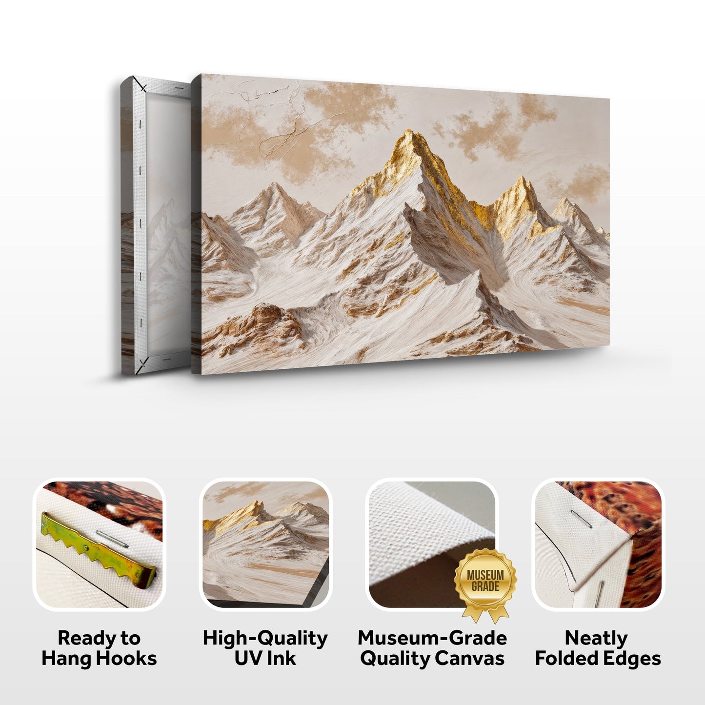 Golden Peaks Canvas Wall Art