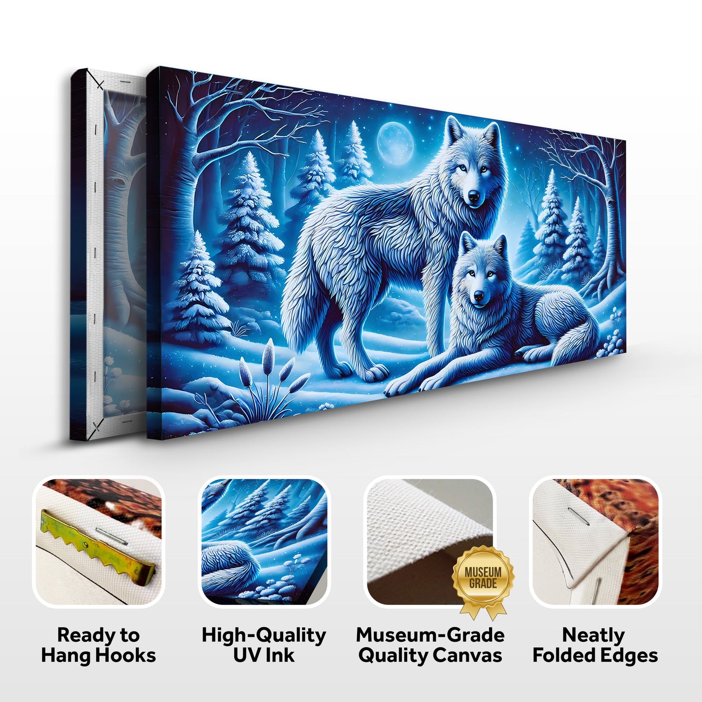 3D Wolves Canvas Wall Decor