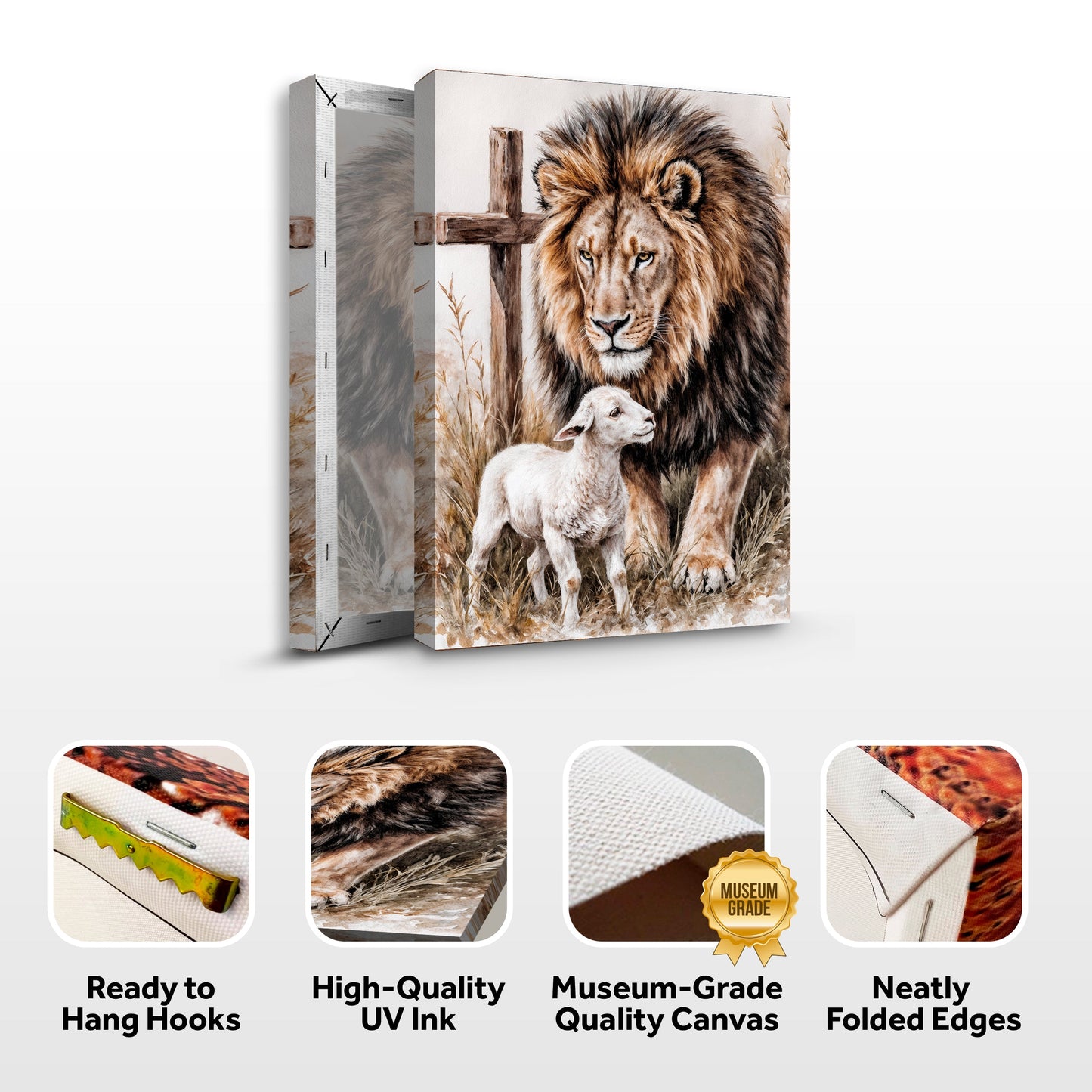 Lion and Sheep Faith Canvas Wall Art