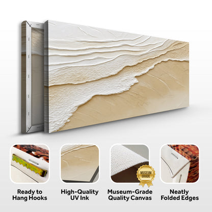 Neutral Ocean Waves Canvas Wall Art