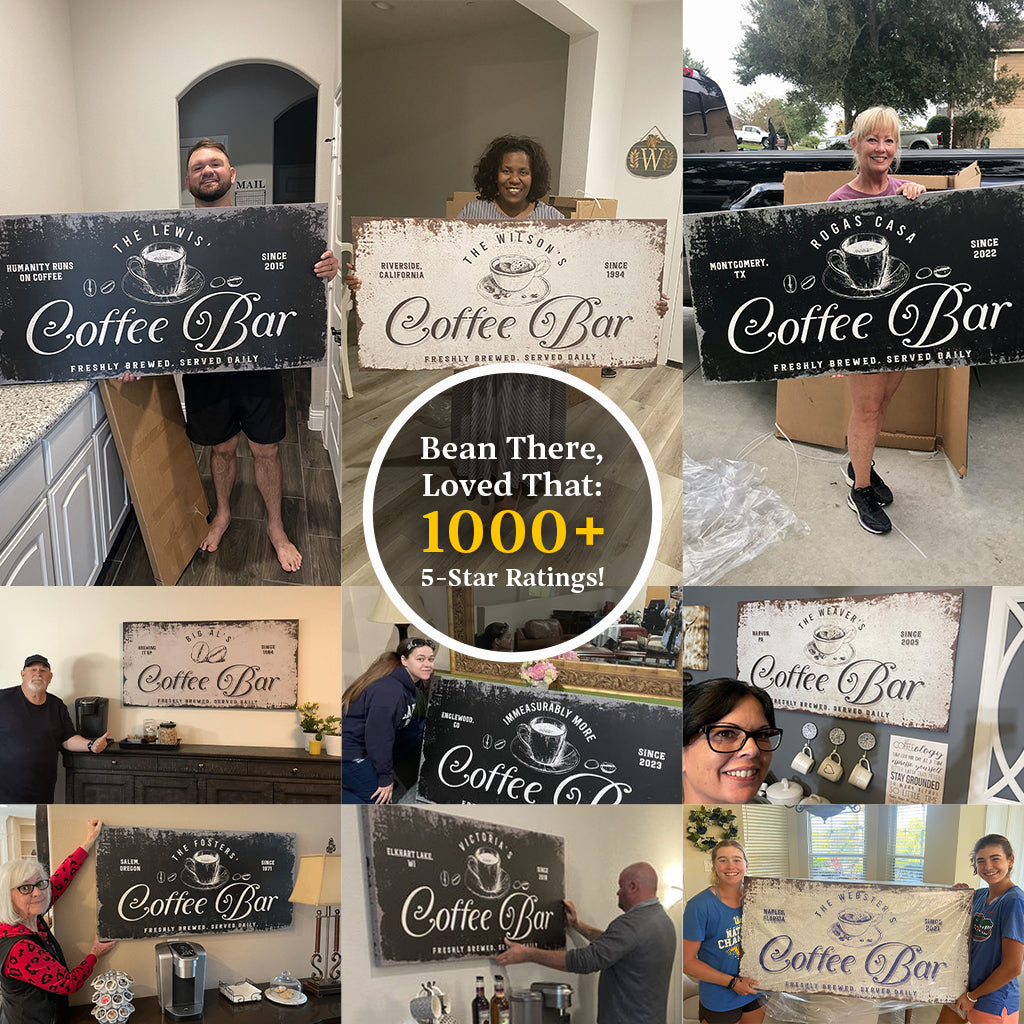 Personalized Coffee Bar Canvas Sign