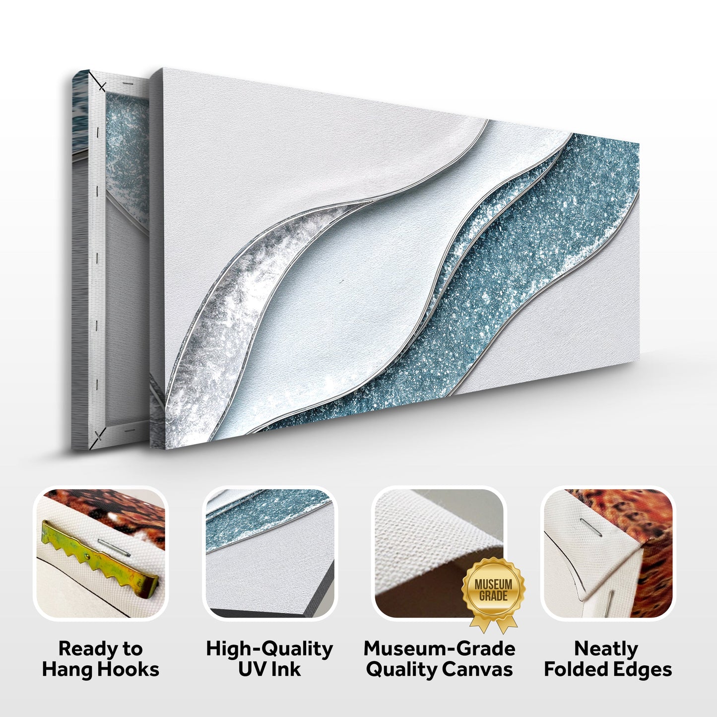 Lighter Waves Abstract Canvas Wall Art