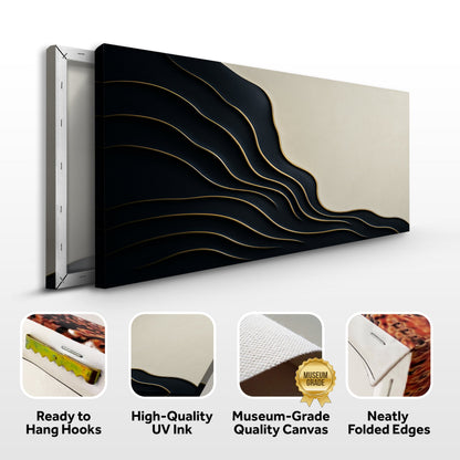 Black and Gold Minimalist Abstract Canvas Wall Art