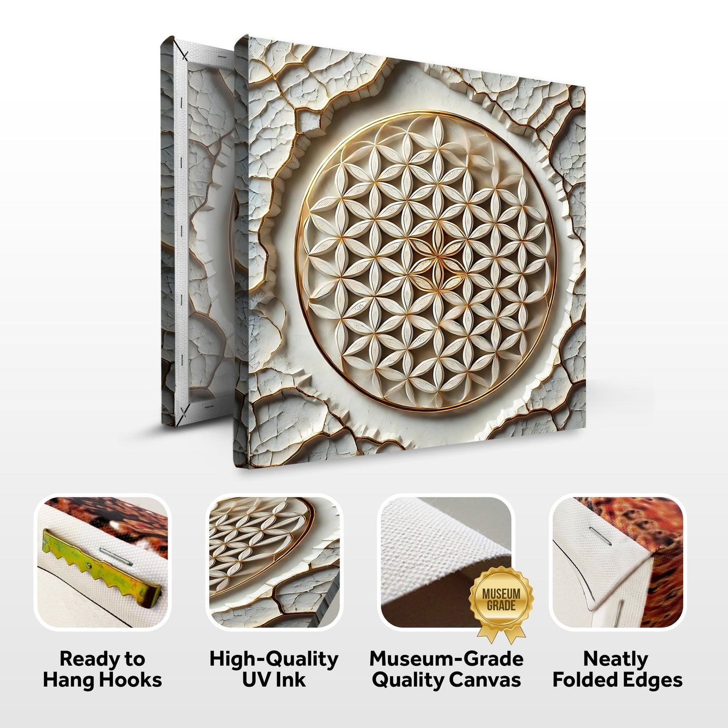 Flower of Life 3D Canvas Wall Art - Style C