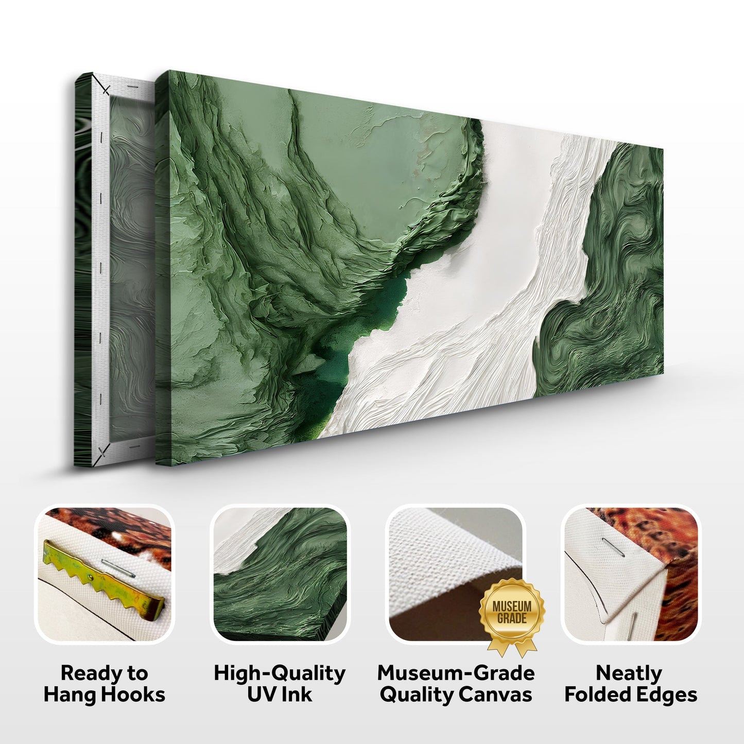Green Rivers Abstract Canvas Wall Art V
