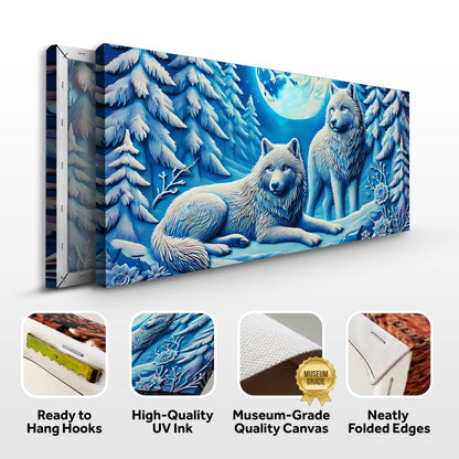 3D Wolves Canvas Wall Art Print