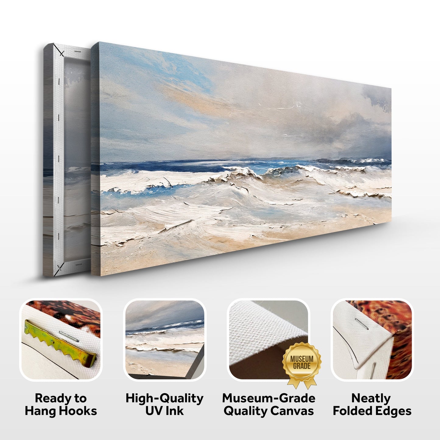 Serene Ocean Wave Coastal Canvas Print