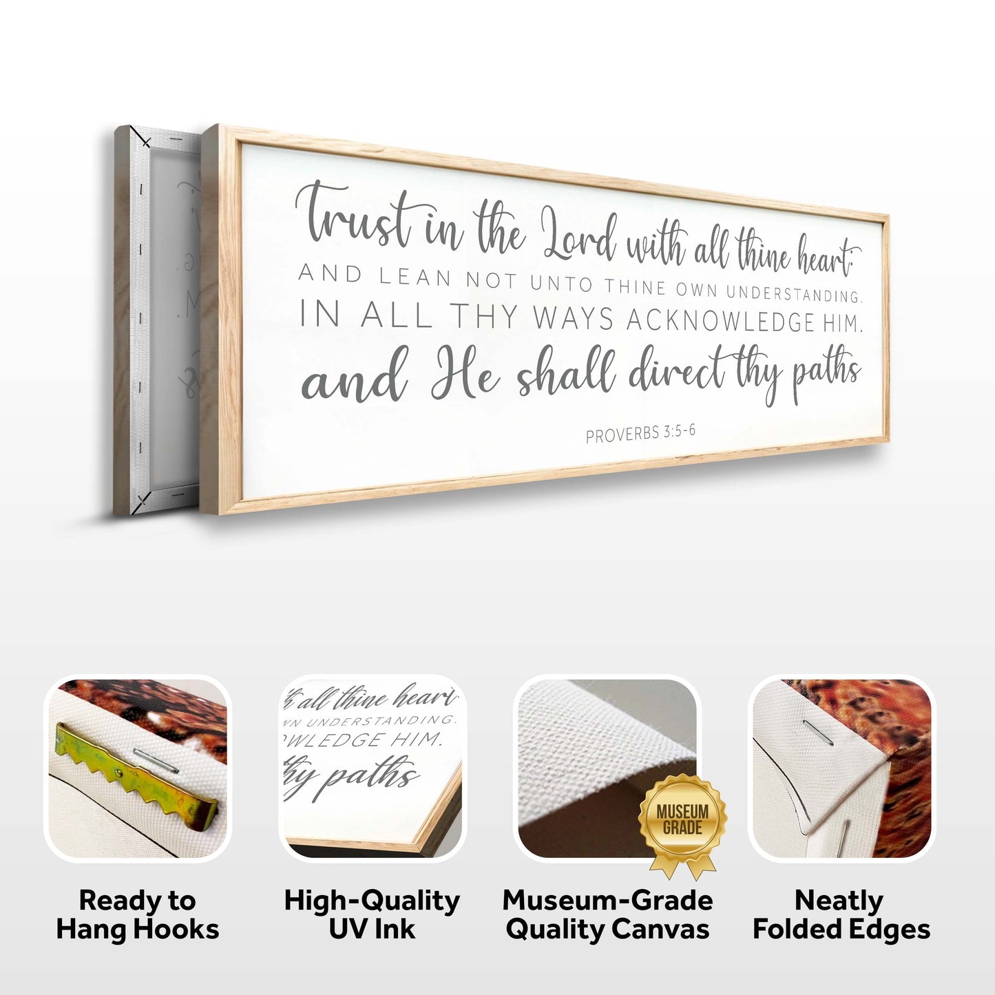 Proverbs 3:5-6 Faith Scripture Canvas Wall Art