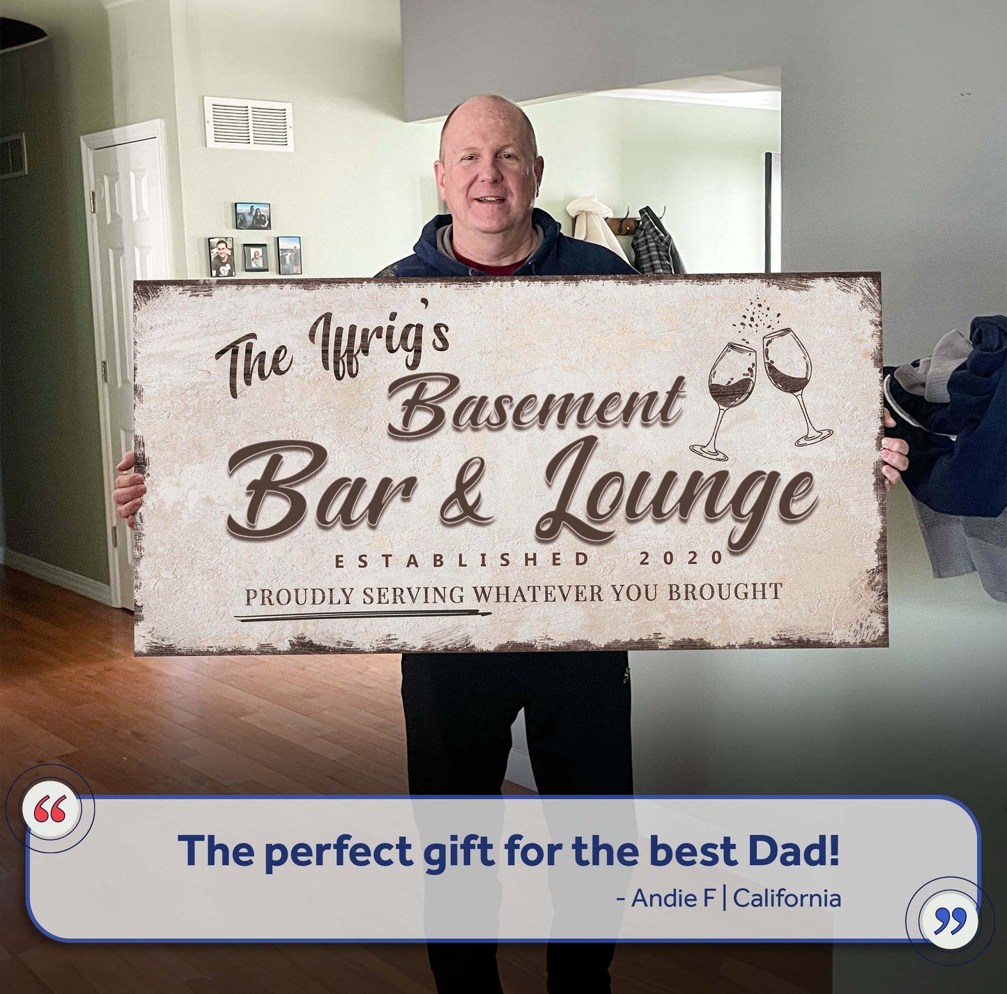 Basement Bar And Lounge Canvas Sign II