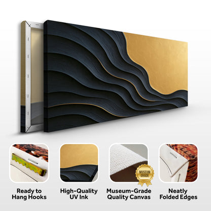 Black and Gold Minimalist Abstract Canvas Wall Art