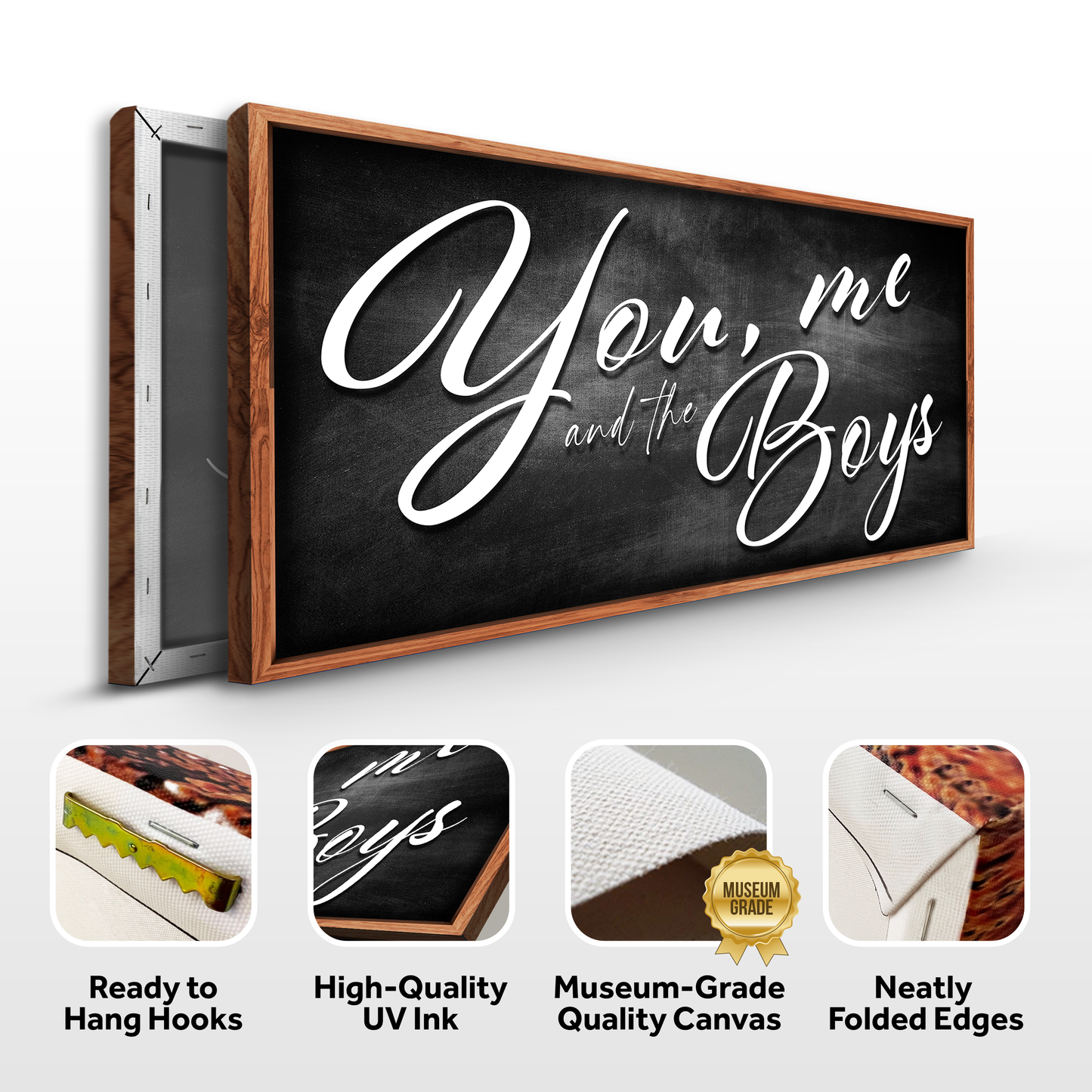 You Me and the Boys Farmhouse Family Canvas Wall Art