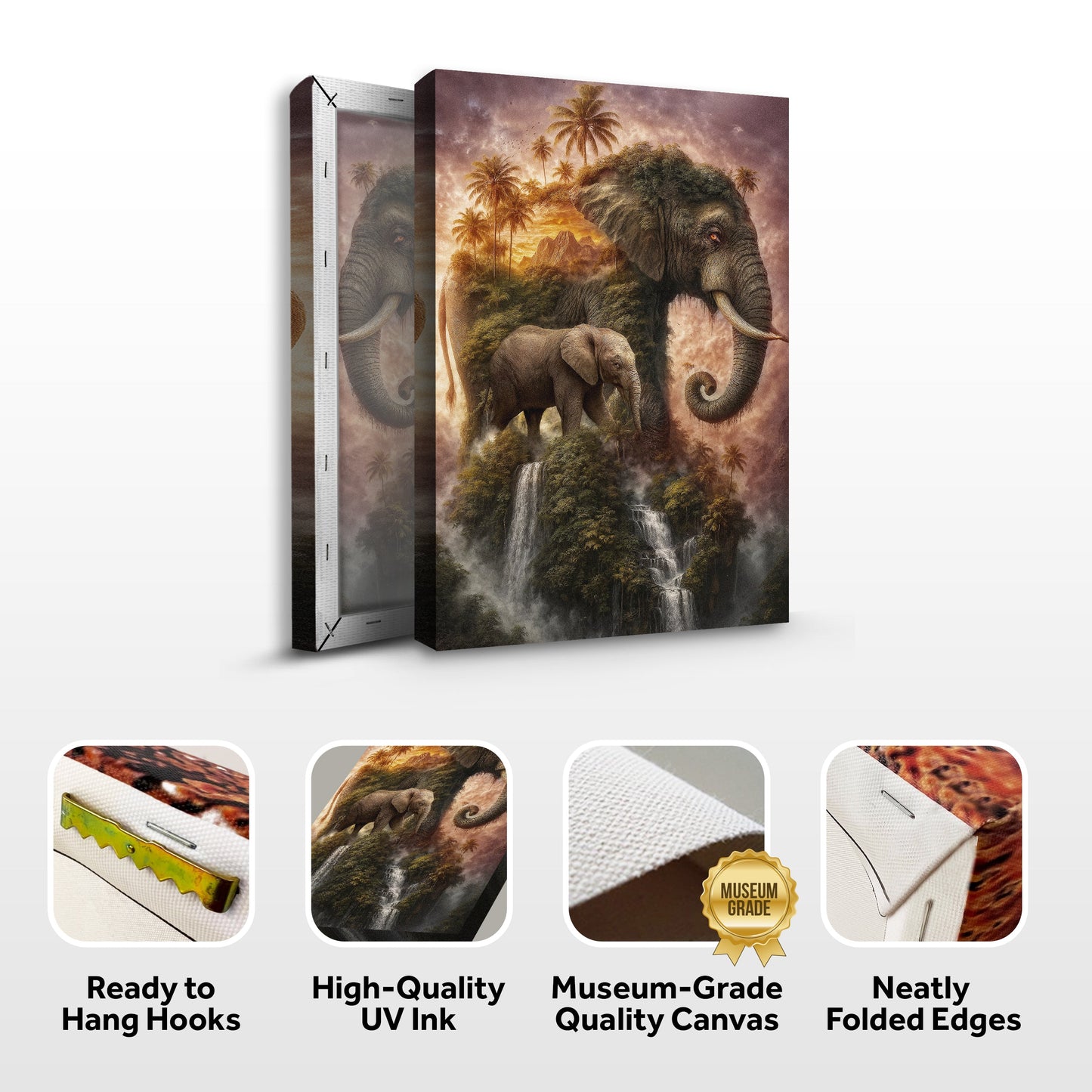 Elephant Jungle Majesty Canvas Wall Art