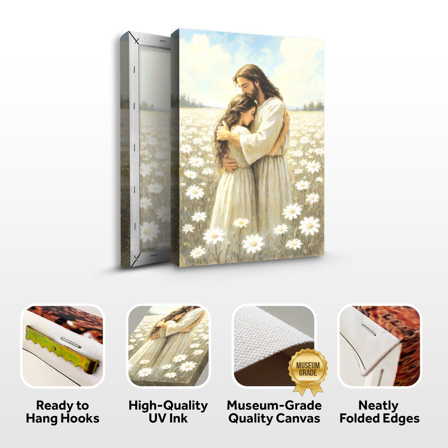 Divine Embrace of Grace Faith Canvas Wall Art