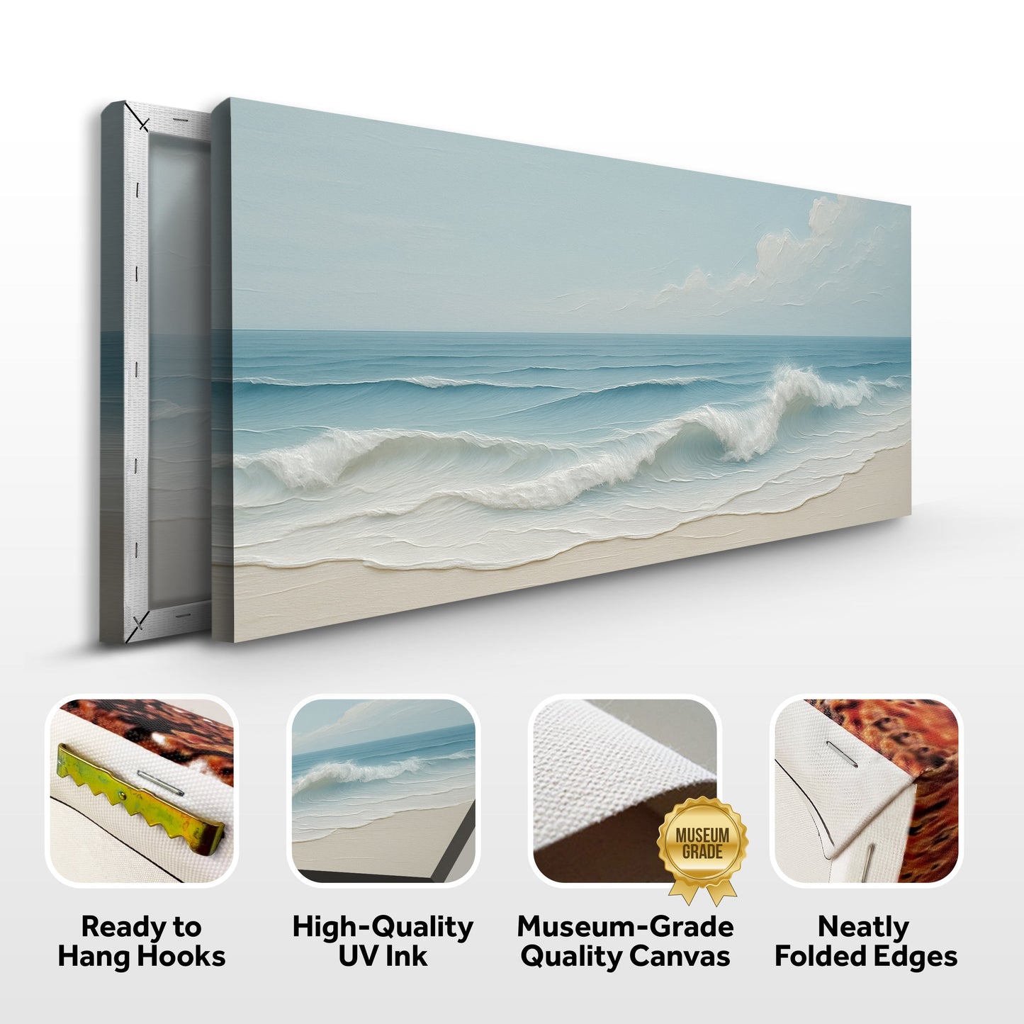 Serene Ocean Wave Coastal Wall Art Canvas