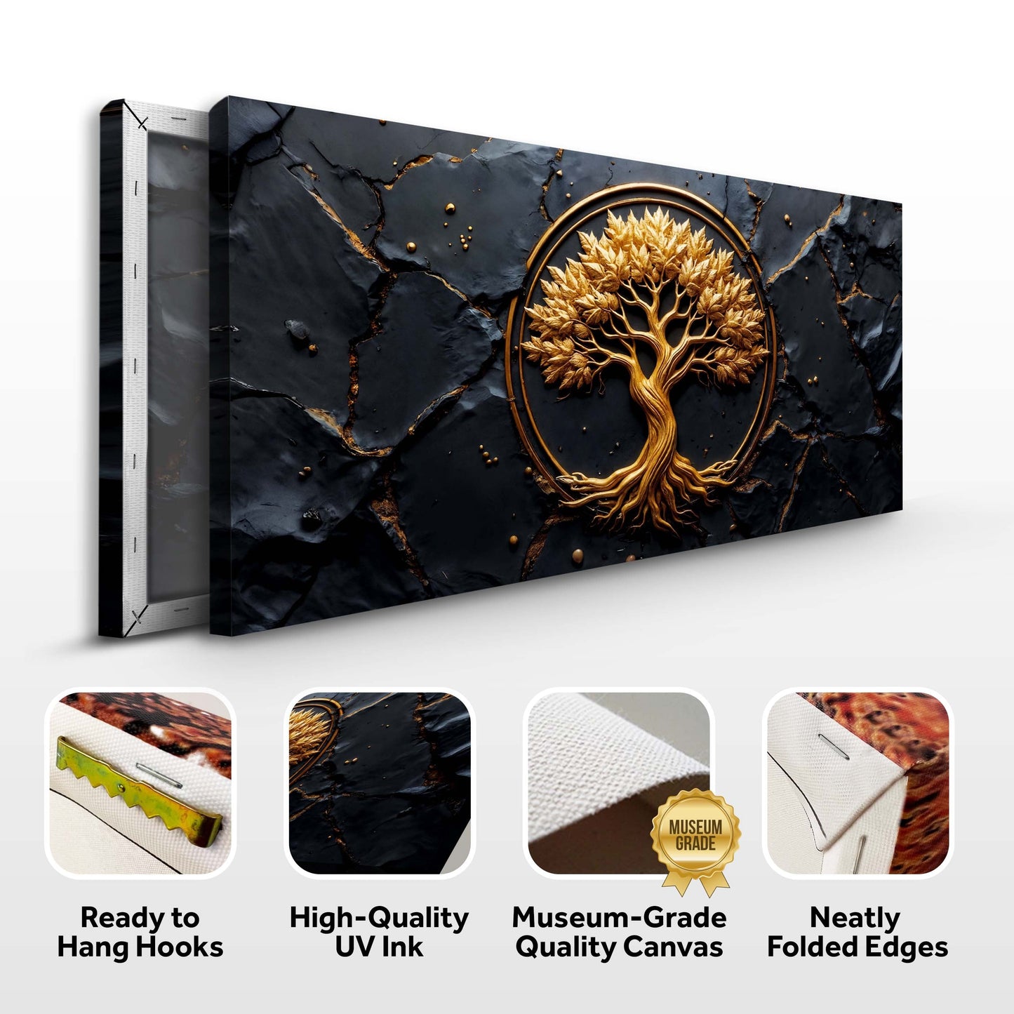 Golden Grove Tree of Life Canvas Wall Art - Nature Print