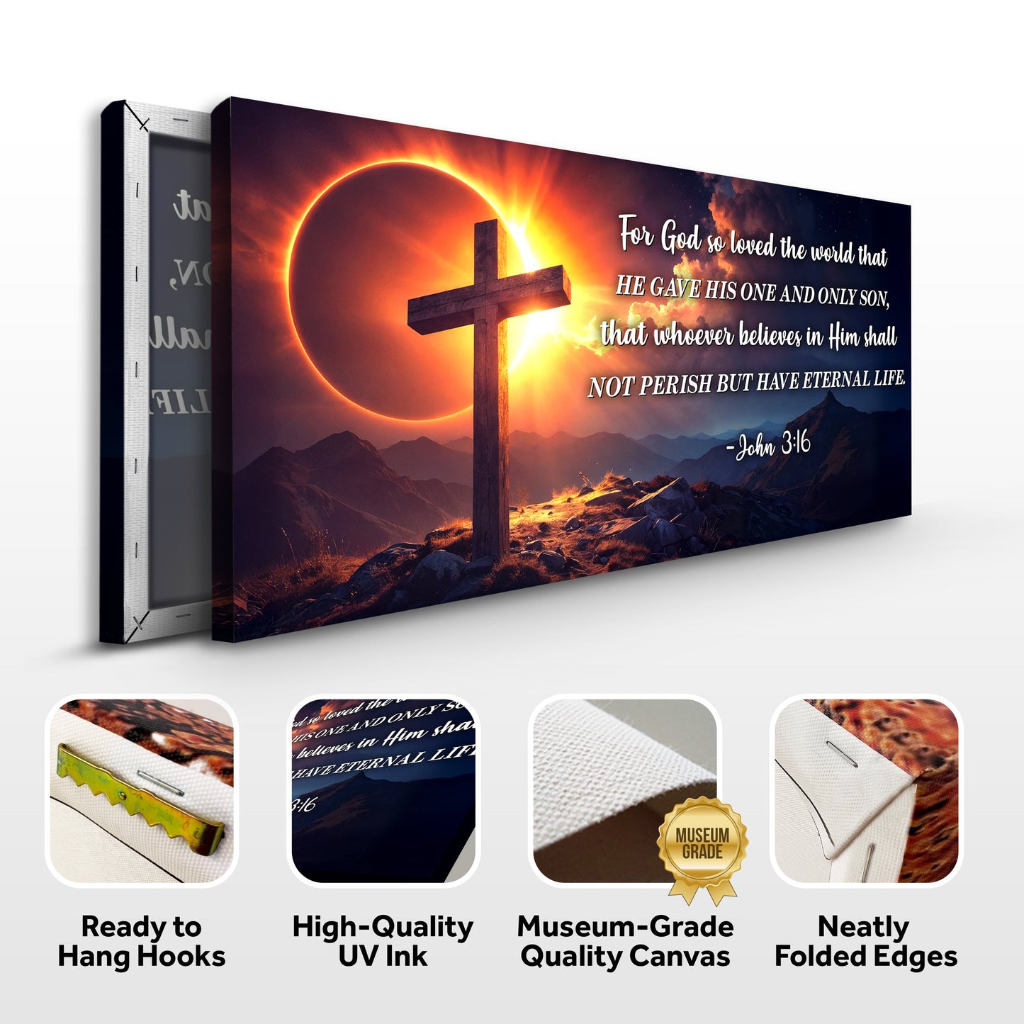 John 3:16 Bible Verse Canvas Art for Home