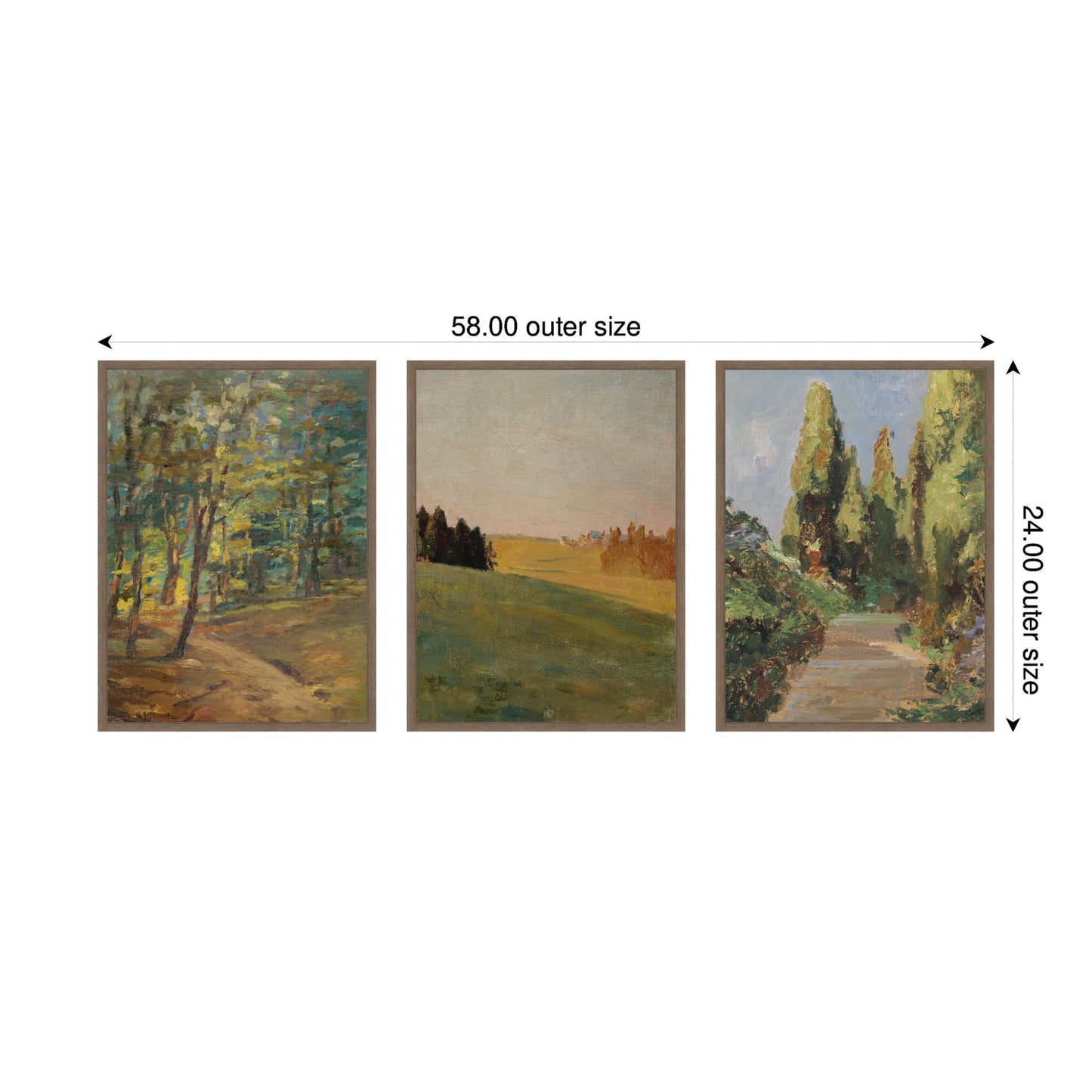 Forest Interior 3-Piece Framed Canvas Wall Art Set