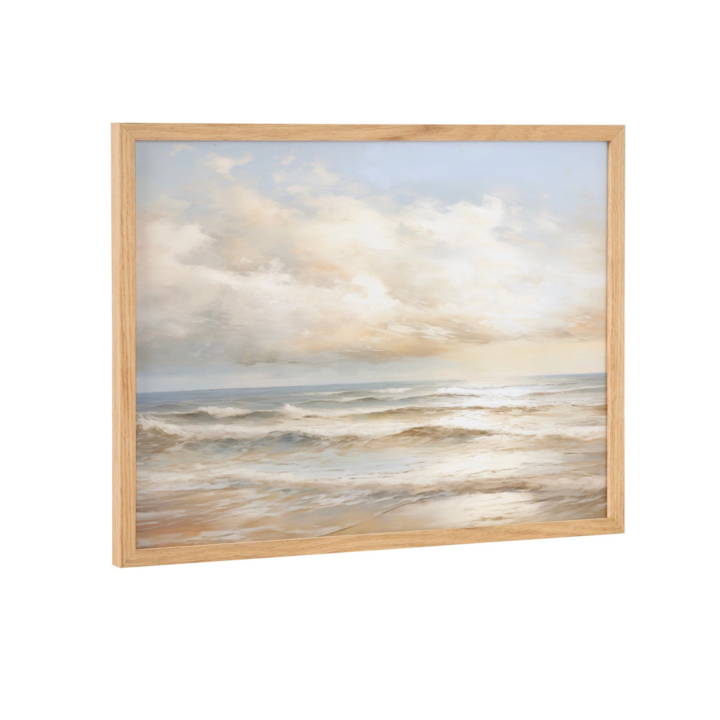 Beach Waves Sunset Coastal Framed Wall Art