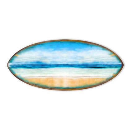 Ocean View Surfboard Wood Wall Art - Coastal Decor