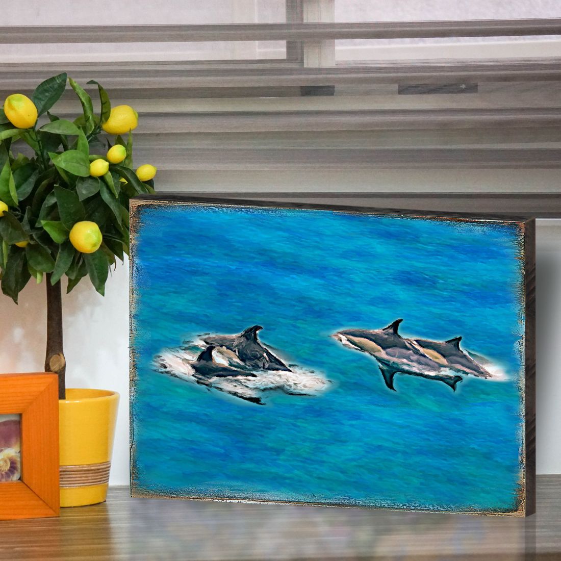 Killer Whales Wood Wall Art - Coastal Sea Life Decor