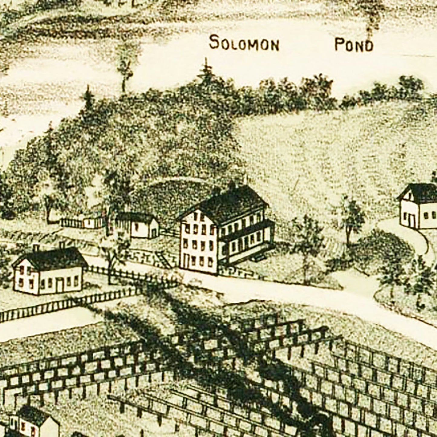 Vintage Map of Chapinville, Massachusetts, 1887 Wall Art