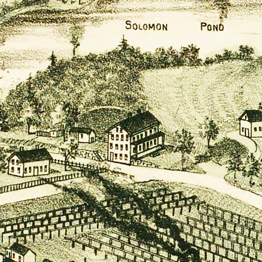 Vintage Map of Chapinville, Massachusetts, 1887 Wall Art