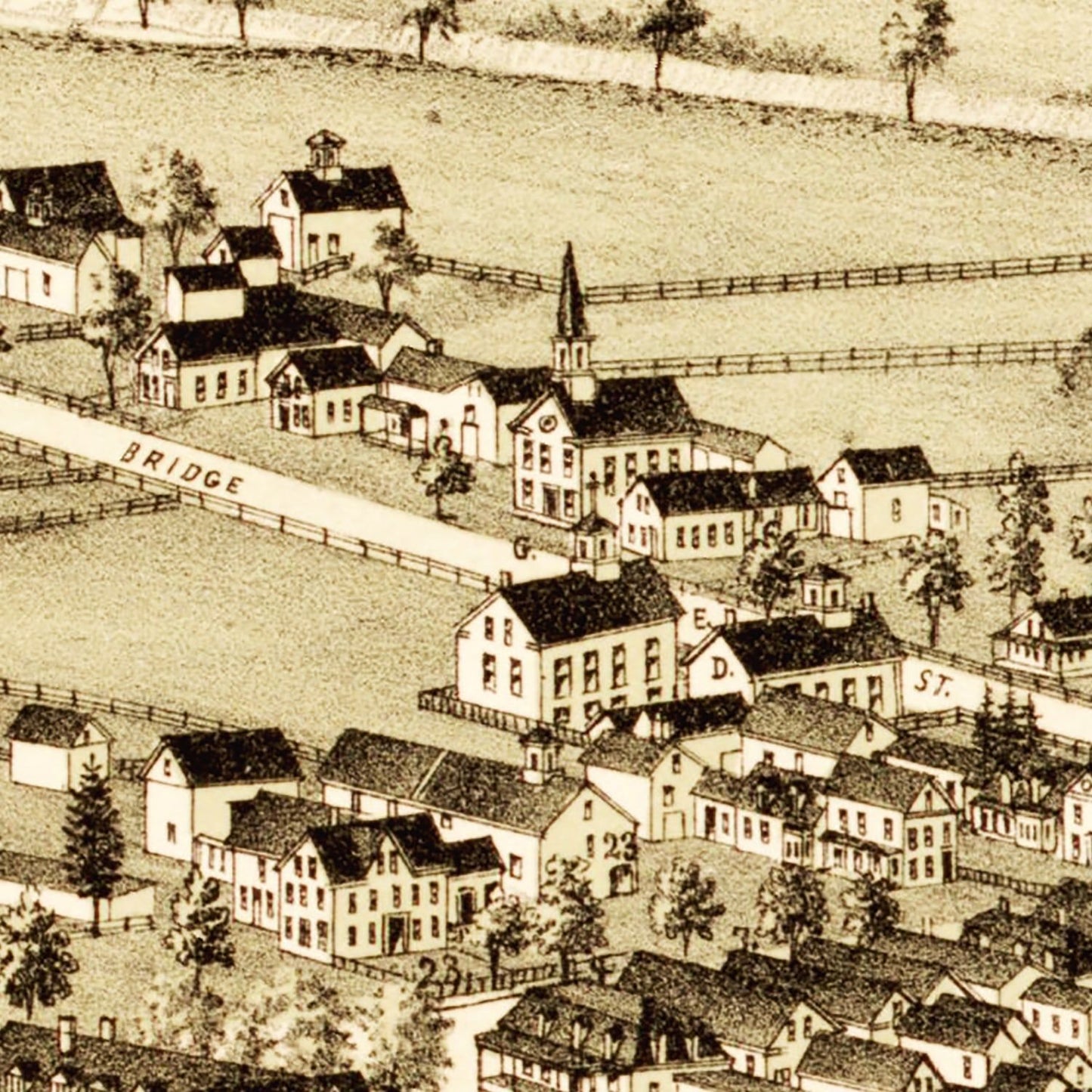 Vintage Map of Colebrook, New Hampshire, 1887