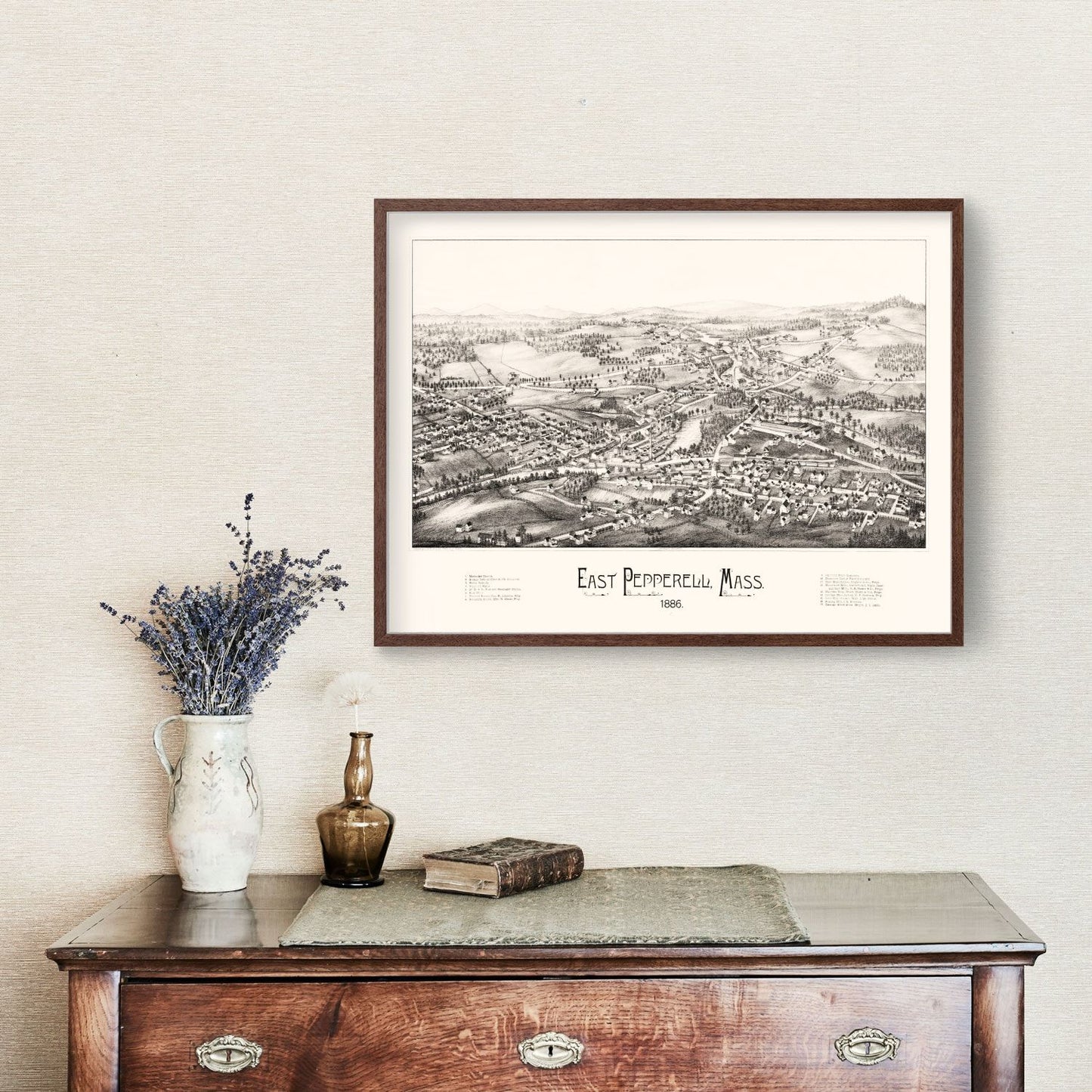 Vintage Map of East Pepperell, Massachusetts, 1886