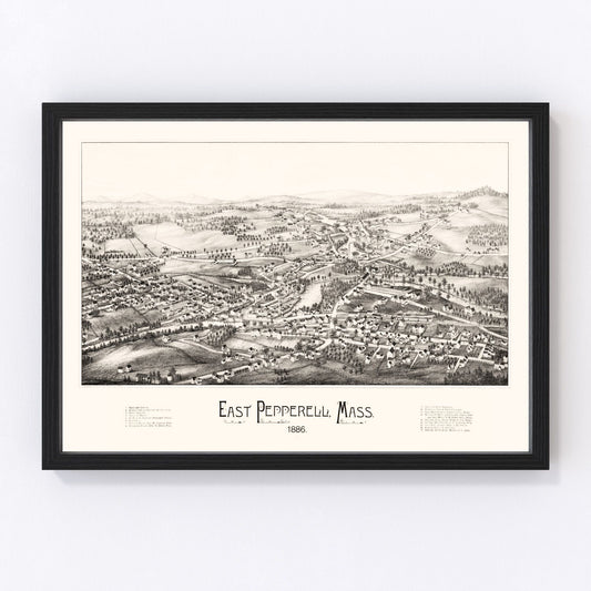 Vintage map of East Pepperell, Massachusetts, 1886