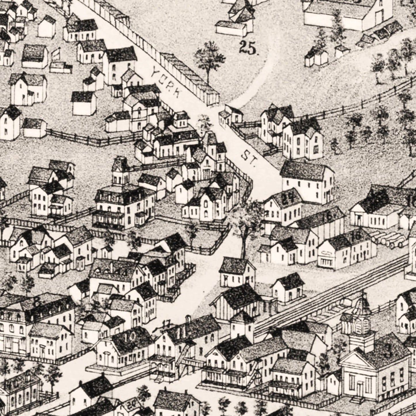 Vintage Map of Poultney, Vermont, 1886