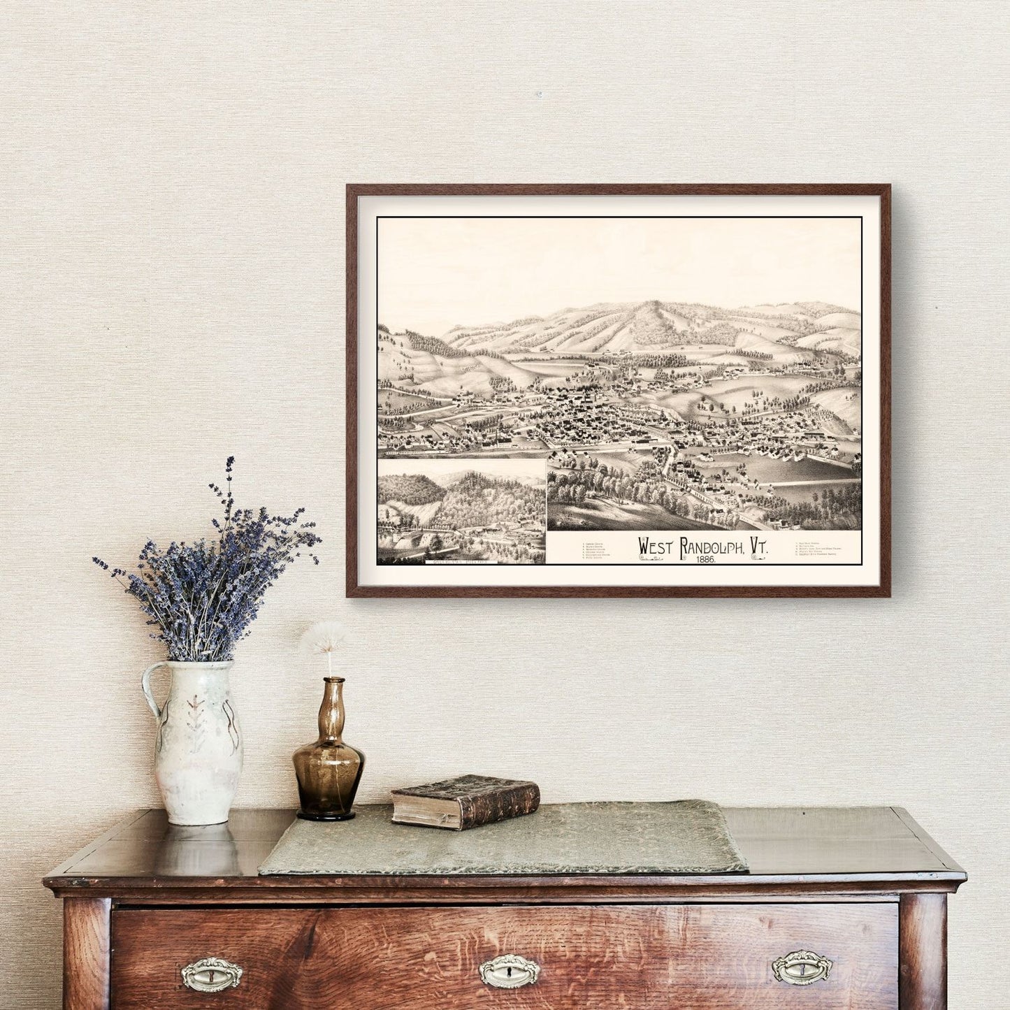 Vintage Map of West Randolph, Vermont 1886