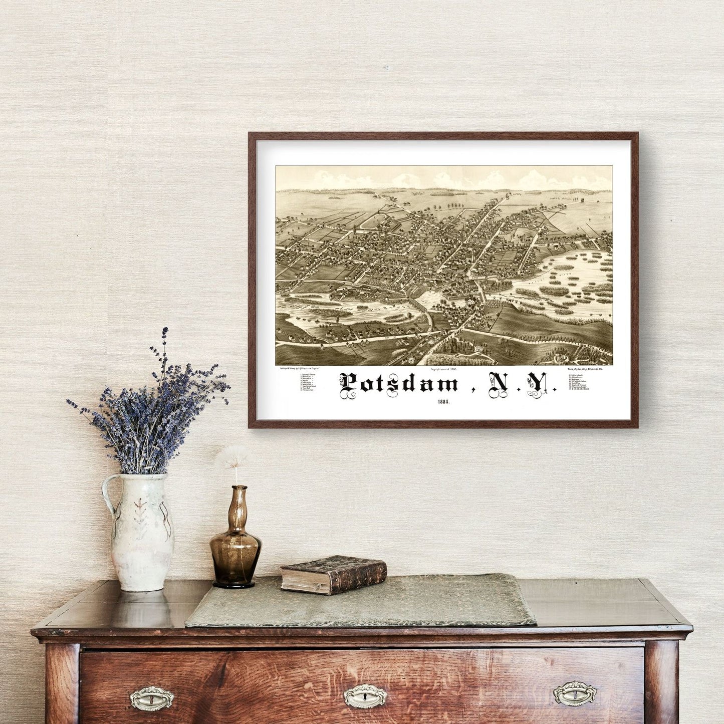 Vintage Map of Potsdam, New York, 1885