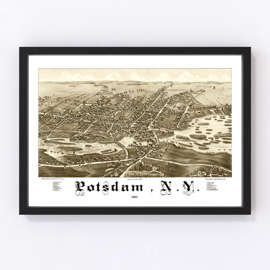 Vintage map of Potsdam, New York, 1885