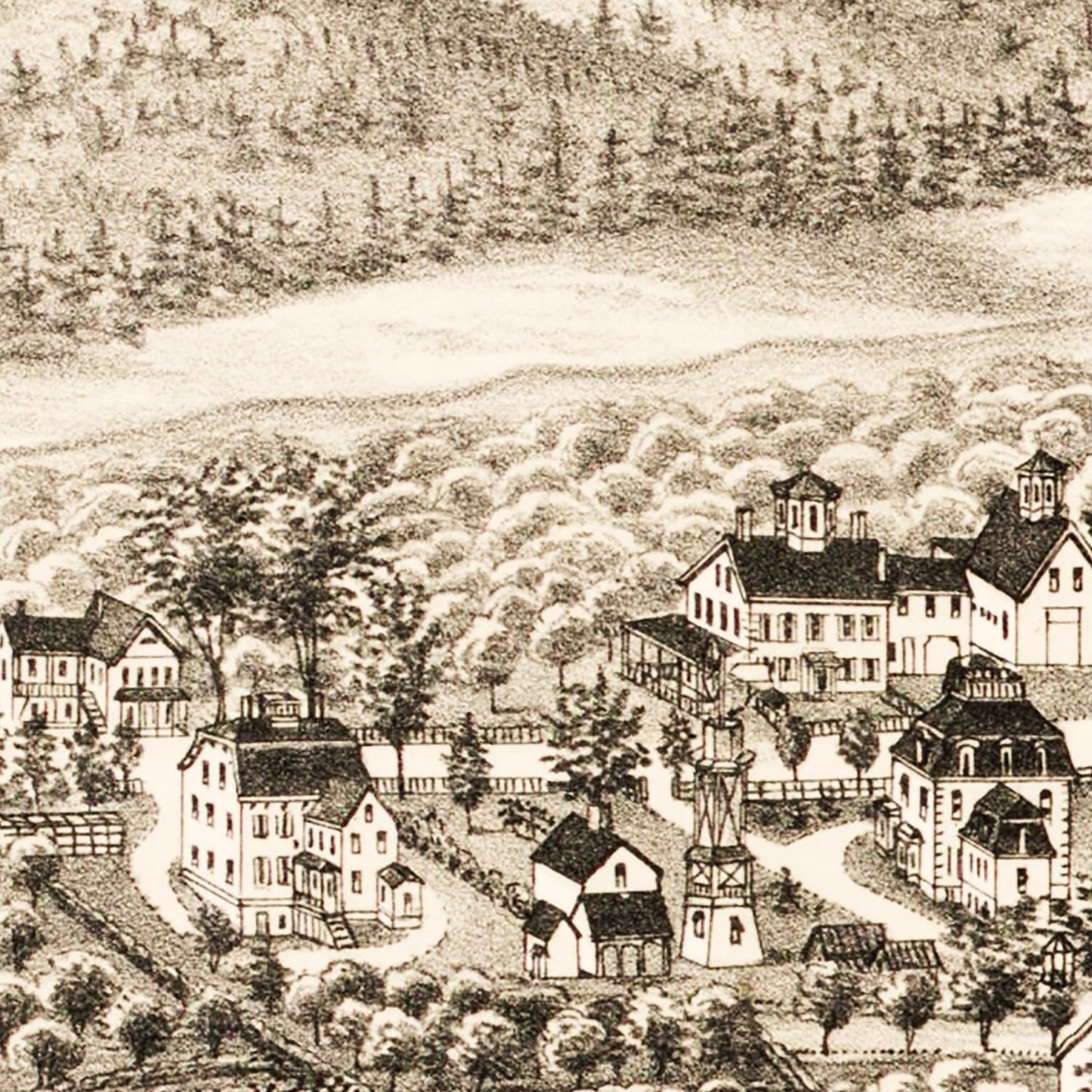 Vintage Map of Westford, Massachusetts, 1886