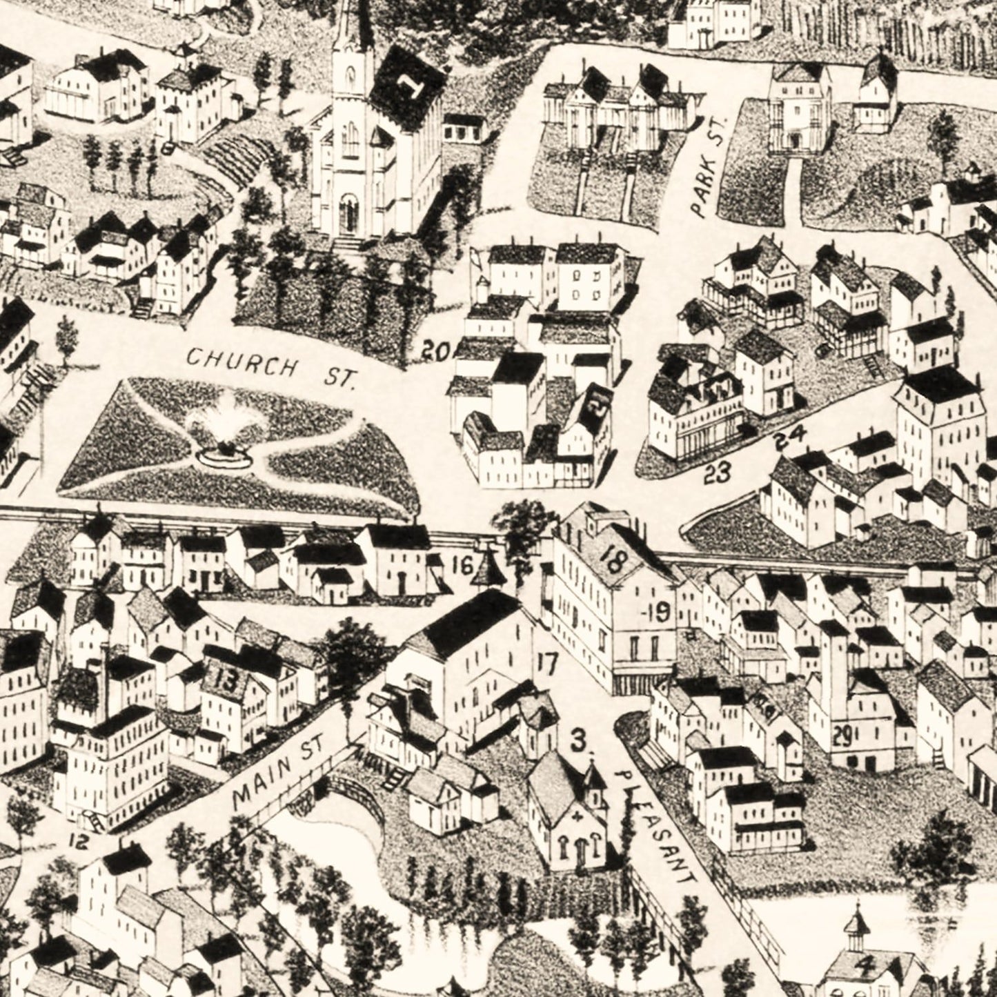 Vintage Map of Winchester, Massachusetts, 1886