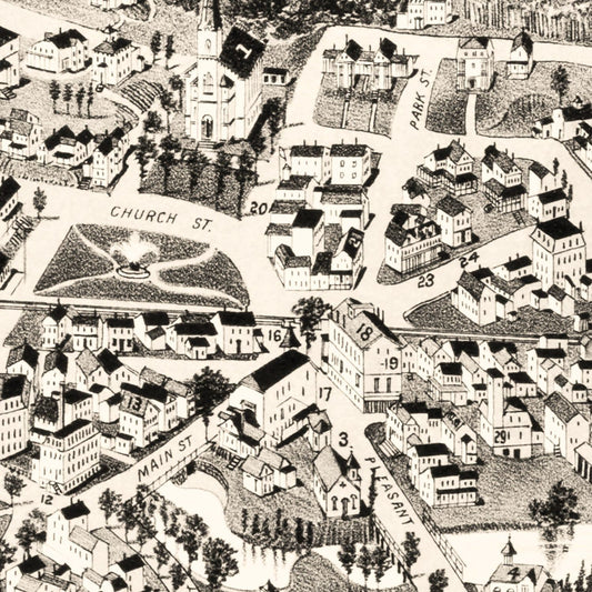 Vintage Map of Winchester, Massachusetts, 1886
