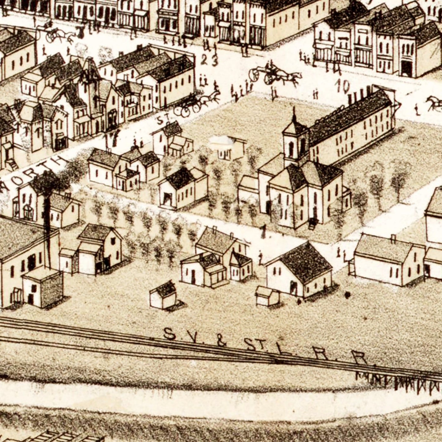 Vintage Map of Alma, Michigan, 1885