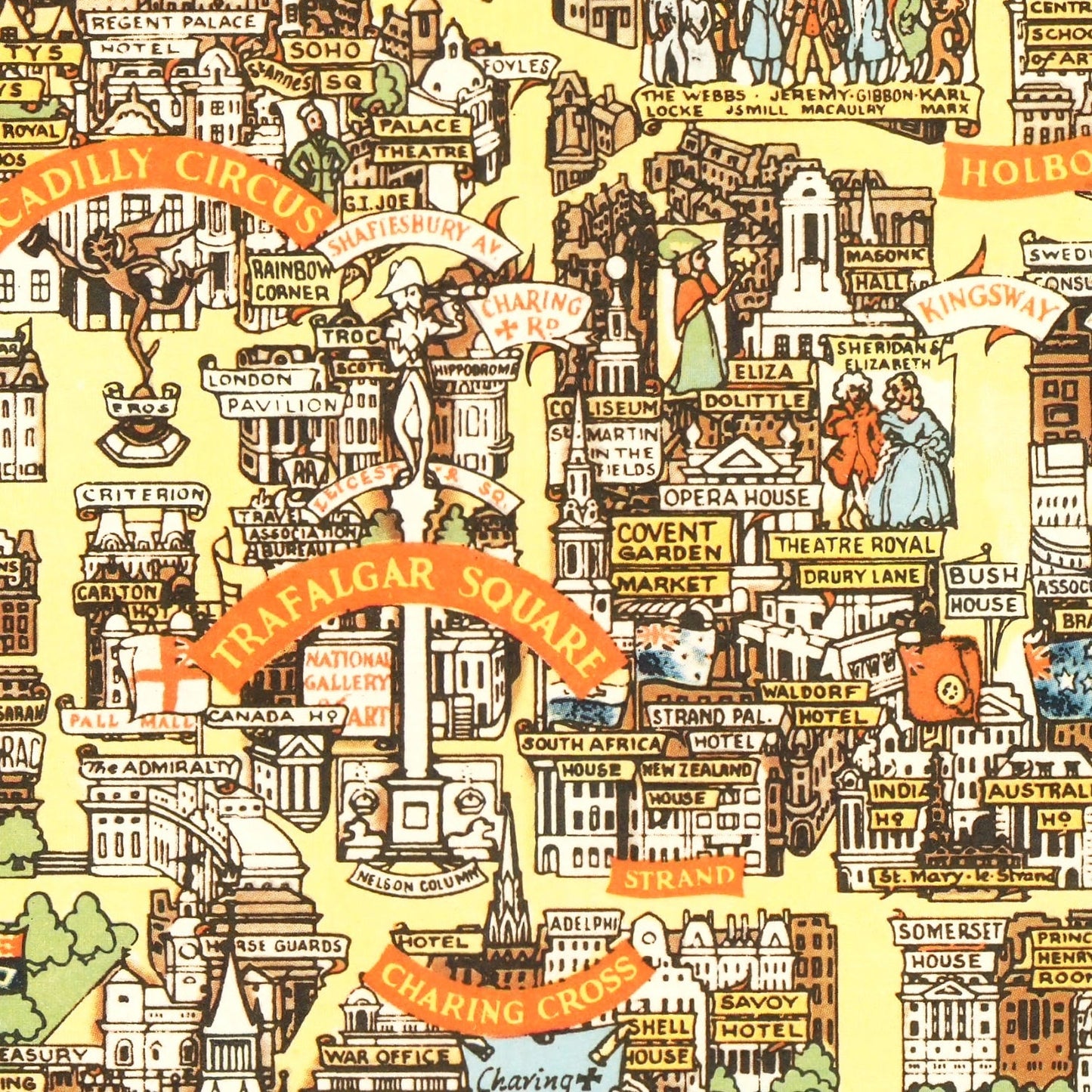 Vintage Map of London, England, 1951