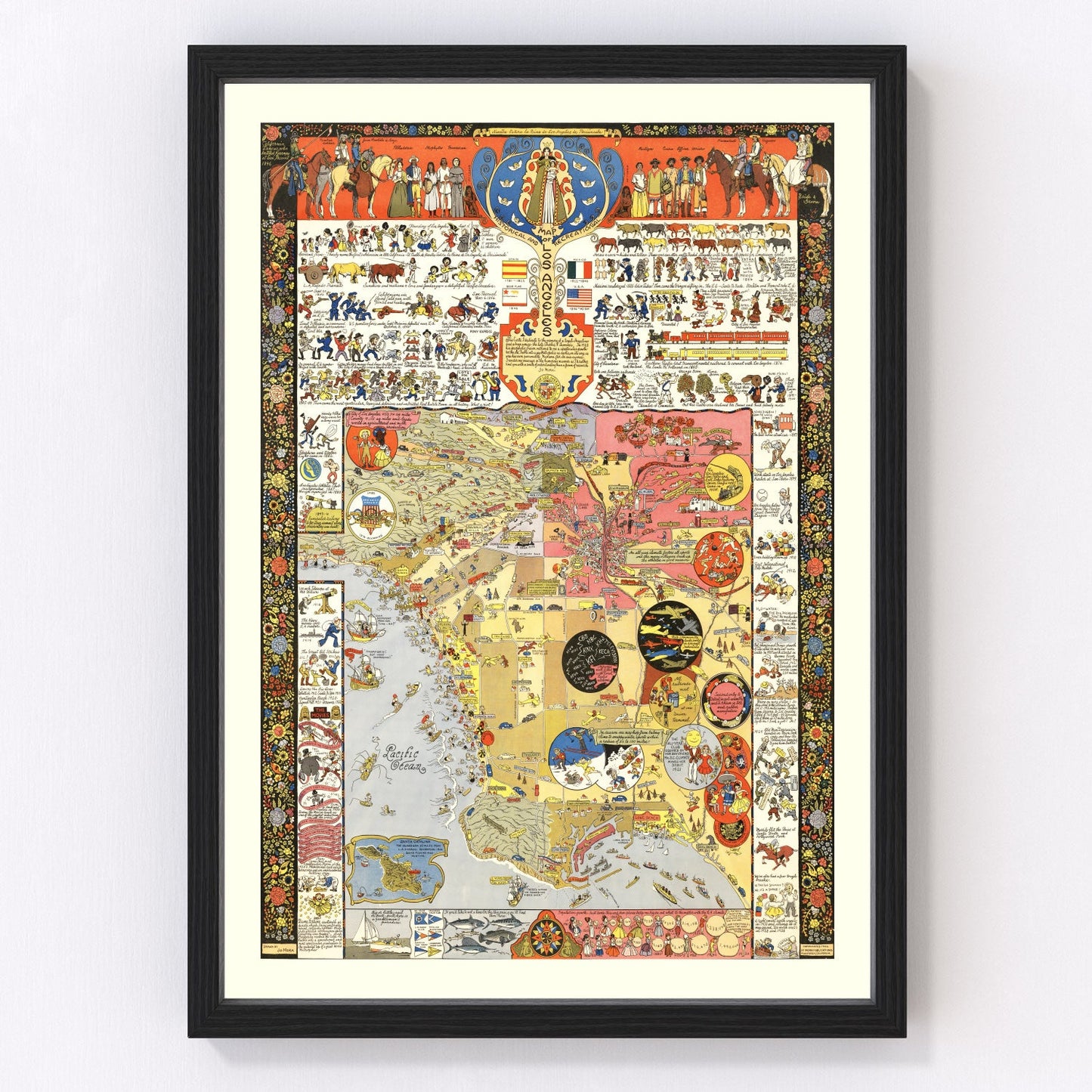 vintage map of Los Angeles, California, 2012