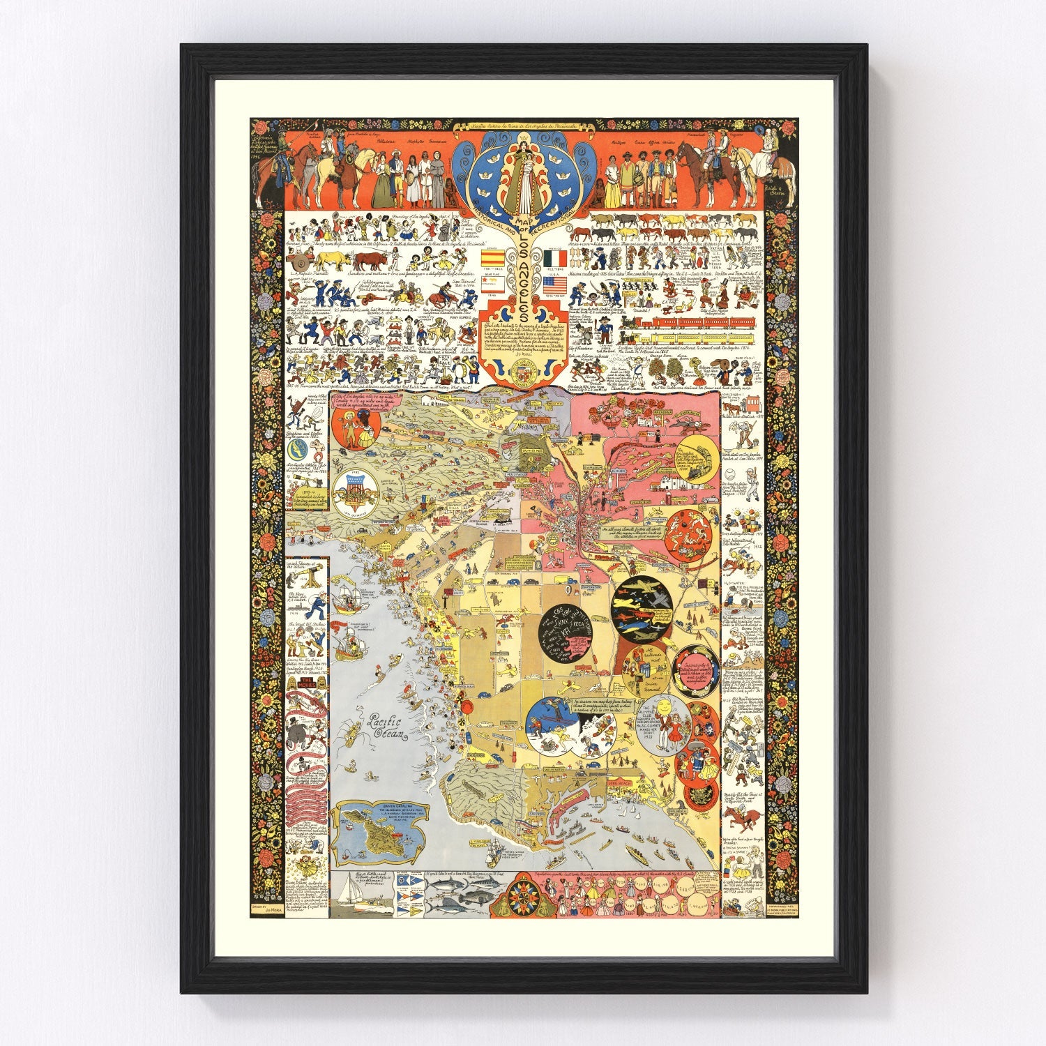vintage map of Los Angeles, California, 2012