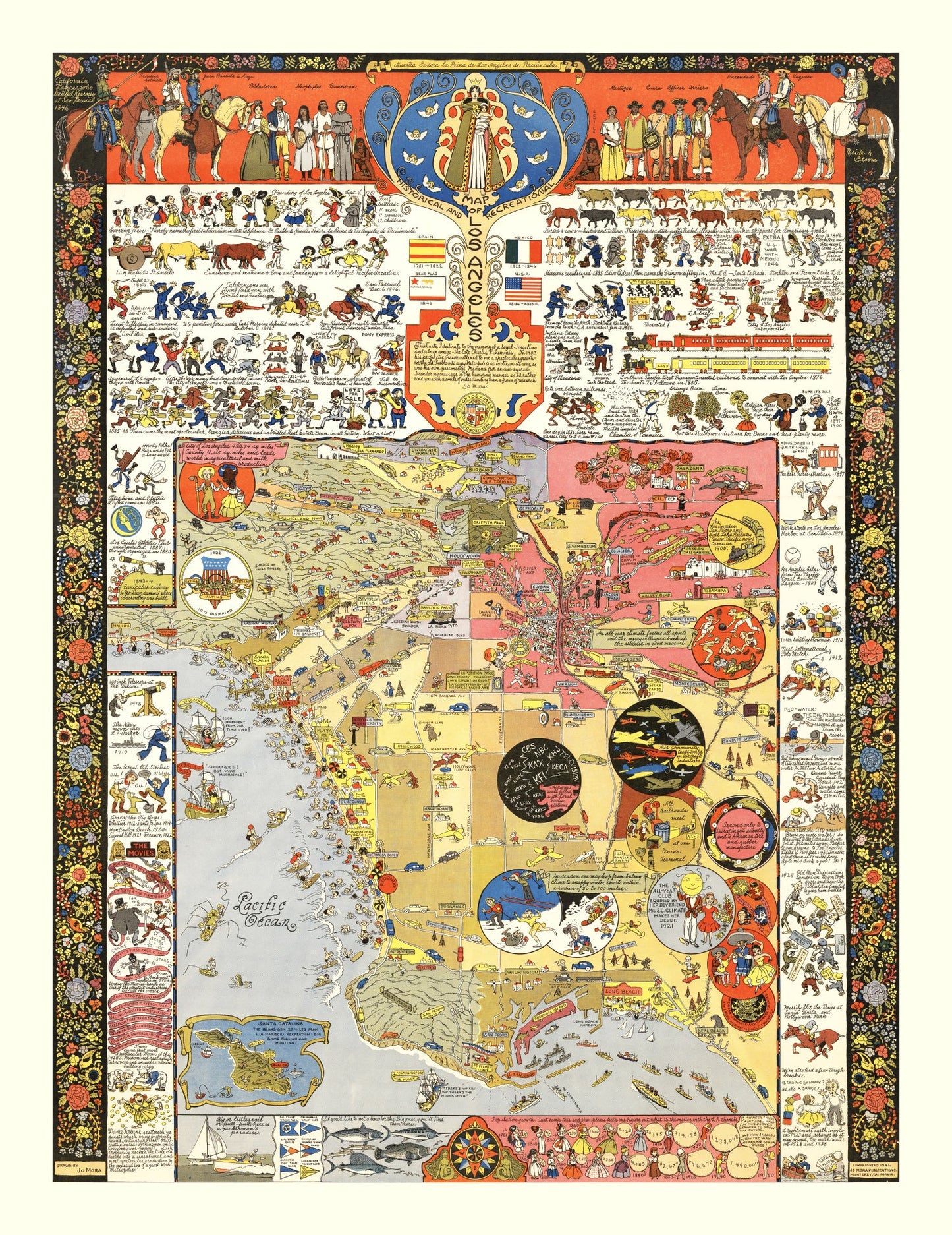 Vintage Map of Los Angeles, California, 2012