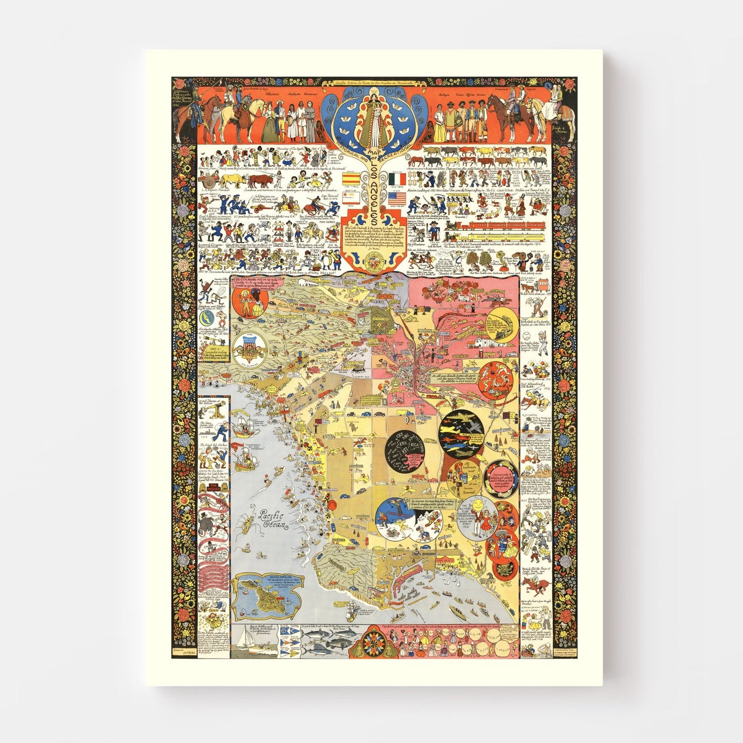 Vintage Map of Los Angeles, California, 2012