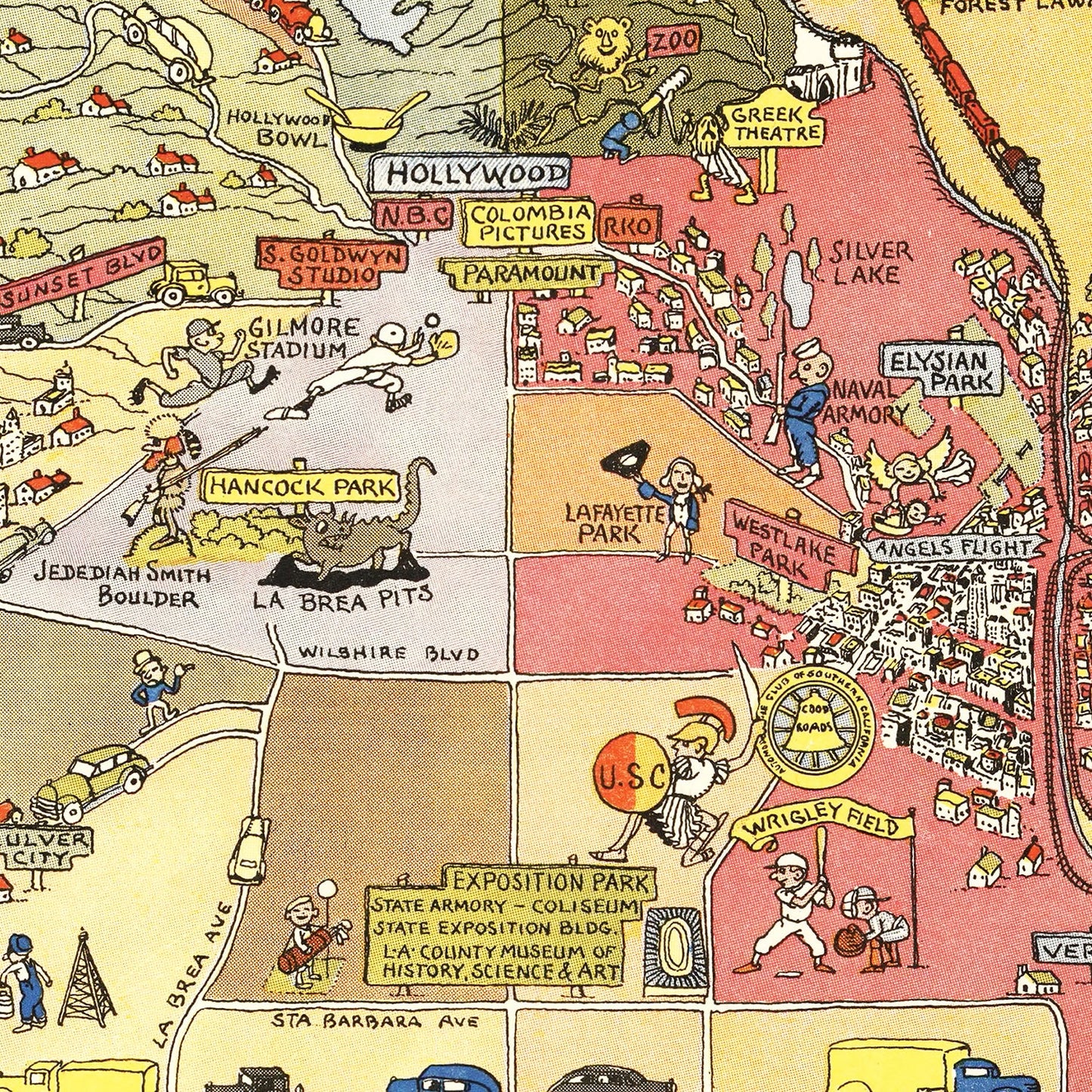 Vintage Map of Los Angeles, California, 2012